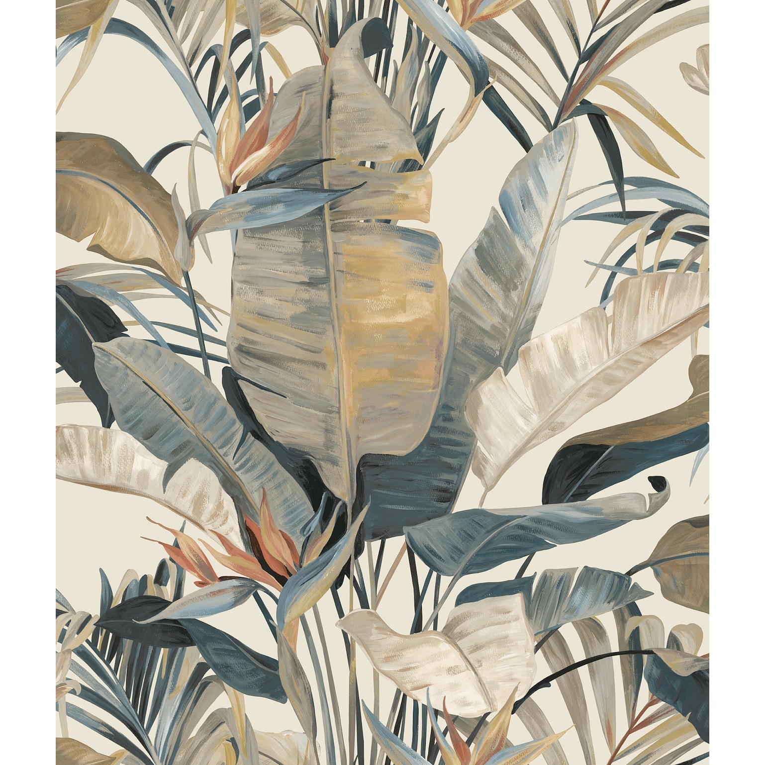 Tropical Plush Neutral Cabana Wallpaper