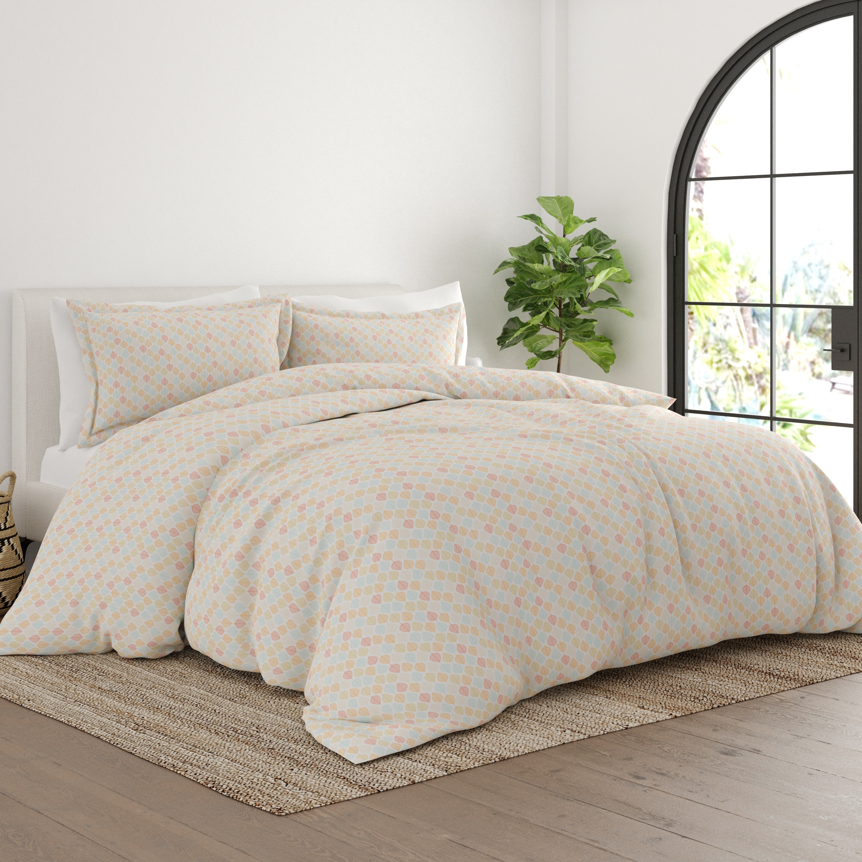 Simply Soft Oversized Fall Foliage Pattern 3 Piece Duvet Cover Set