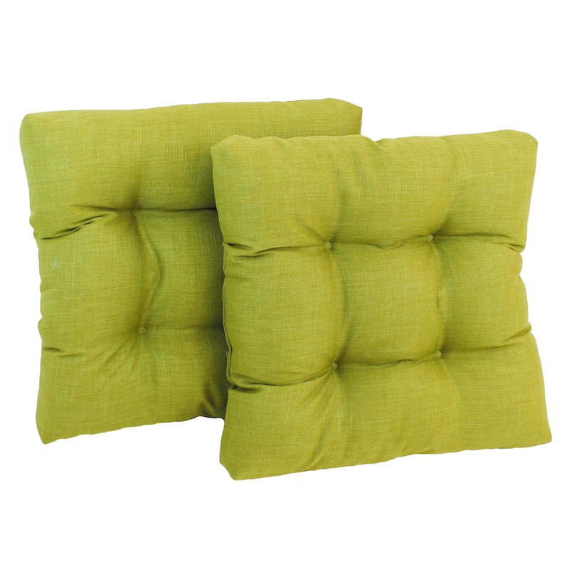 Blazing Needles 19-inch Tufted Indoor/Outdoor Chair Cushion (Set of 2) - Lime