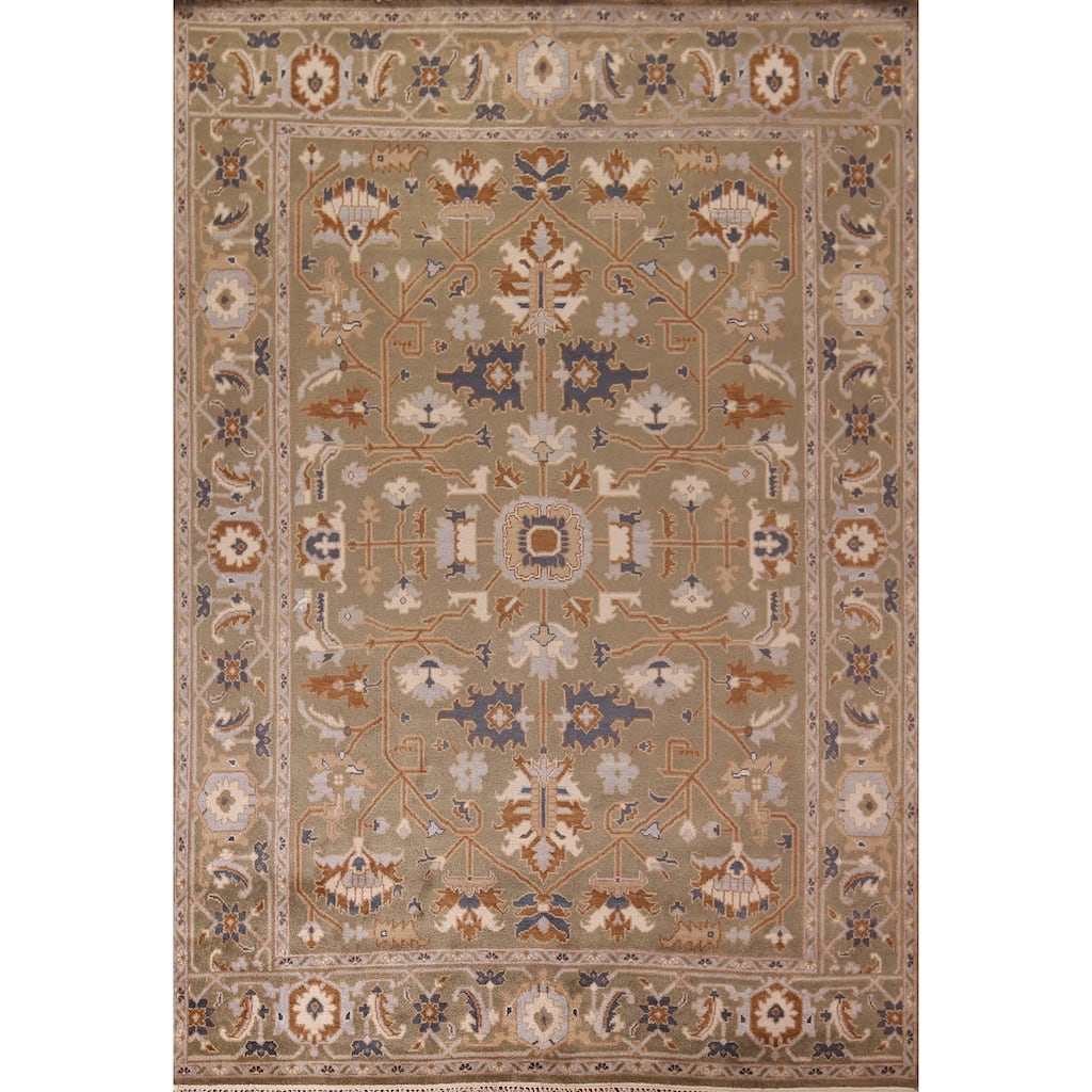 Oushak Indian Area Rug Handmade Transitional Wool Carpet - 9'2"x 11'9"