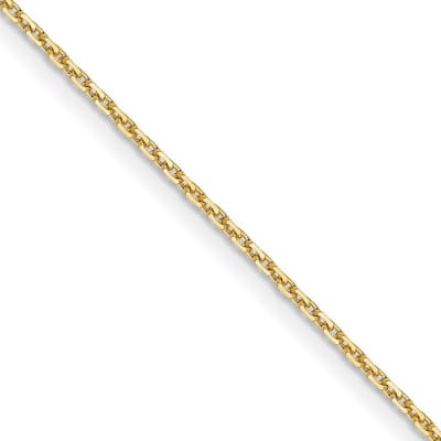 Curata Italian 14k Yellow Gold 1.05mm Diamond-cut Cable Chain Necklace (Lobster) Options: 16 18 20
