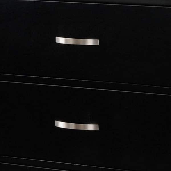 Dresser with 6 Storage Drawers and Metal Curved Pulls, Black - Bed Bath &  Beyond - 34166345
