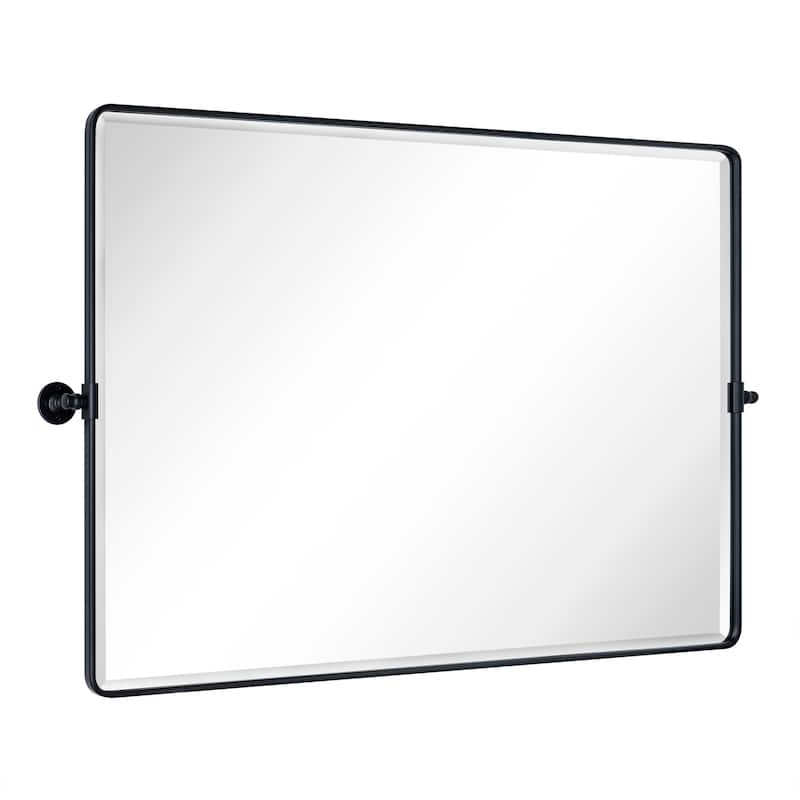 TEHOME Lutalo horizontal Beveled Bathroom / Vanity Mirror - 36" x 48" - Black