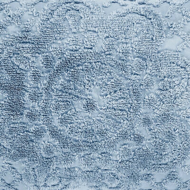 King Wedding Ring Tufted Chenille Bedspread - Blue