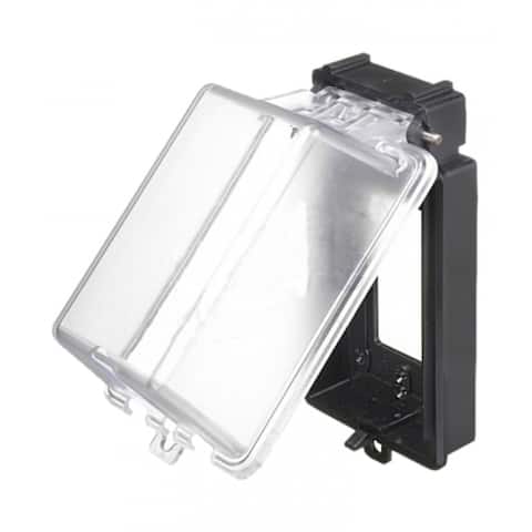American Imaginations 3.81 in. x 4.85 in. Plastic Outdoor Electrical Cover; Clear Hardware - N/A