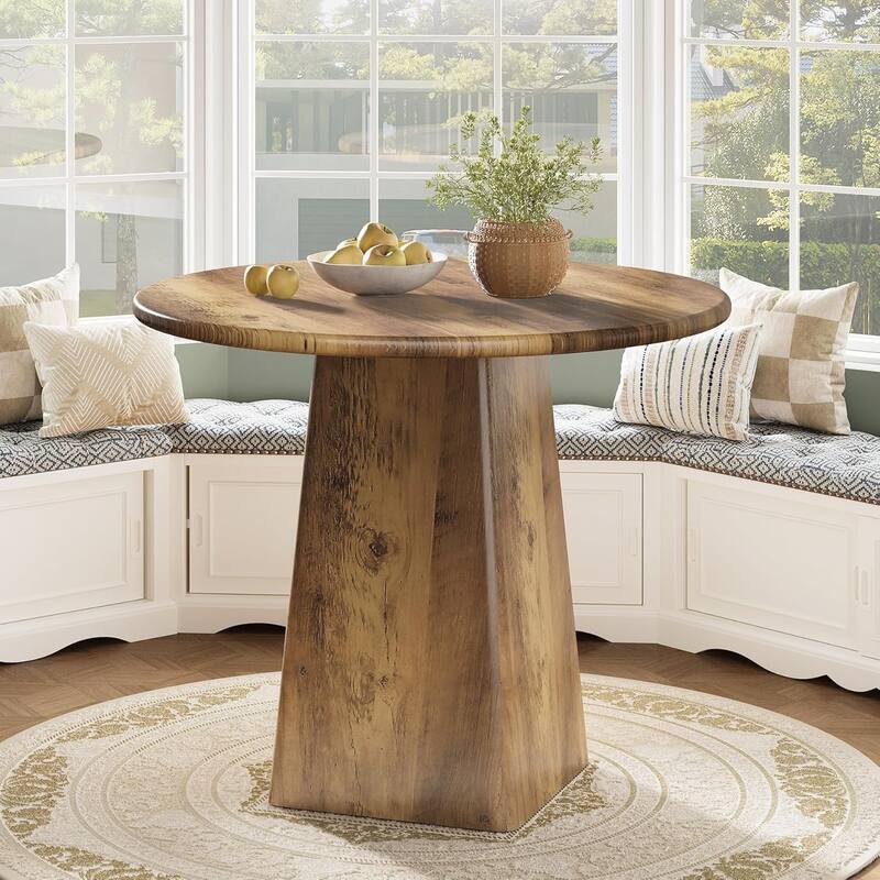 31.5-Inch Round Dining Room Table for 2-4, Small Kitchen Dinner Table for Dining Room Living Room
