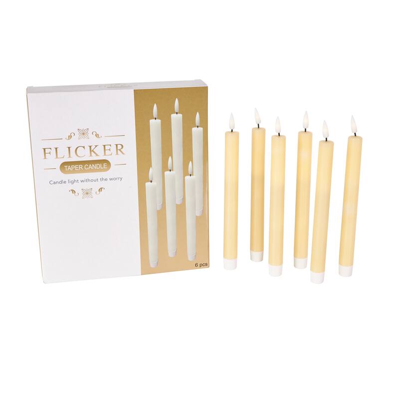 Wax Flameless Candle with Remote Control - Set of 6 Red, Black, White, Yellow, Blue or Pink - Roche River Decor