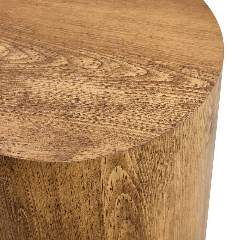GDFStudio - Jackson Multi-Size Cylindrical Coffee Table Set with Wood-Grain Finish