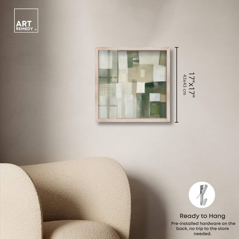 Pale Jade Green II Shadowbox by Art Remedy