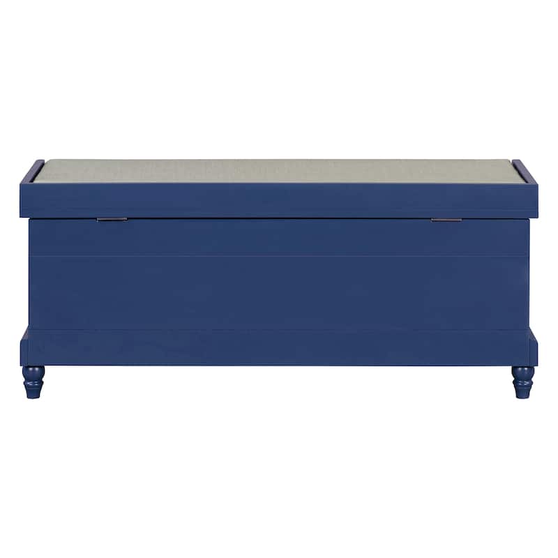 Classic Storage Bench with Cushioned Seat and Three Drawers for Entryway and Living Room