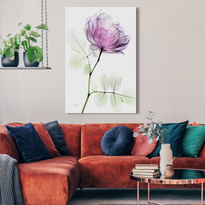 "Rose Dynasty 1" Frameless Free Floating Tempered Glass Panel Graphic Wall Art