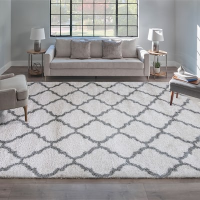 Gertmenian Ultimate Shag Tile Ivory Plush Shag Area Rug