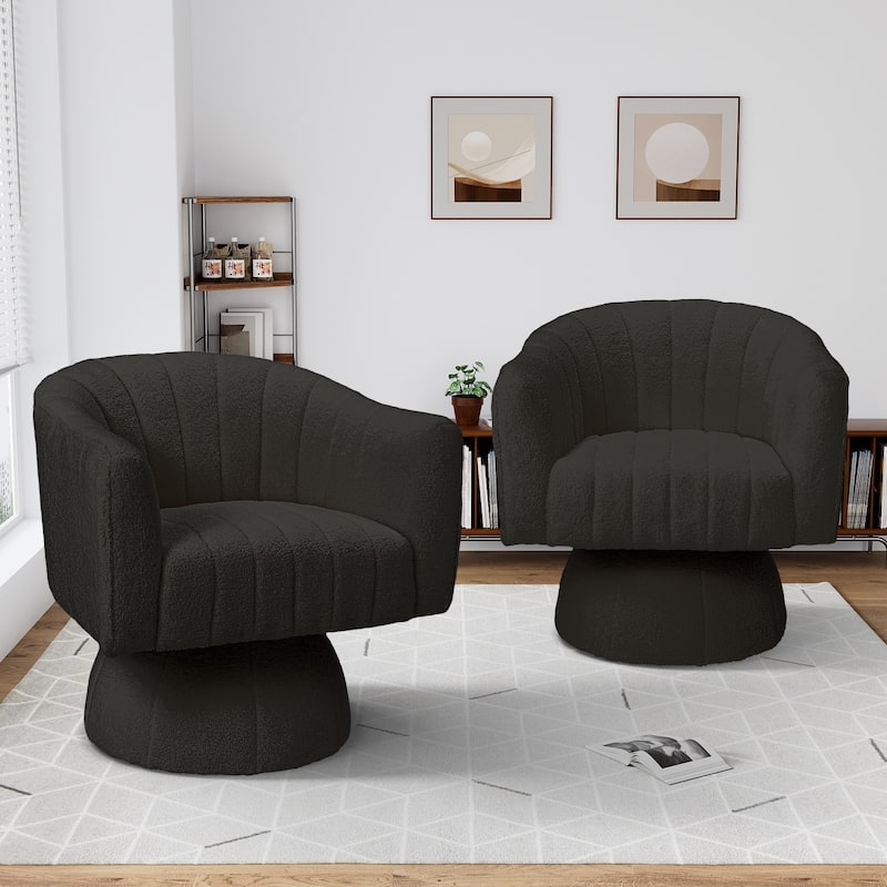 Ouyessir Oversized Modern Upholstered Barrel Chairs