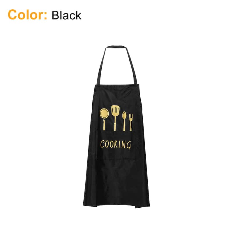Bib Apron 72x65cm Unisex Cooking Aprons with 2 Pockets - 28.35" x 25.59"
