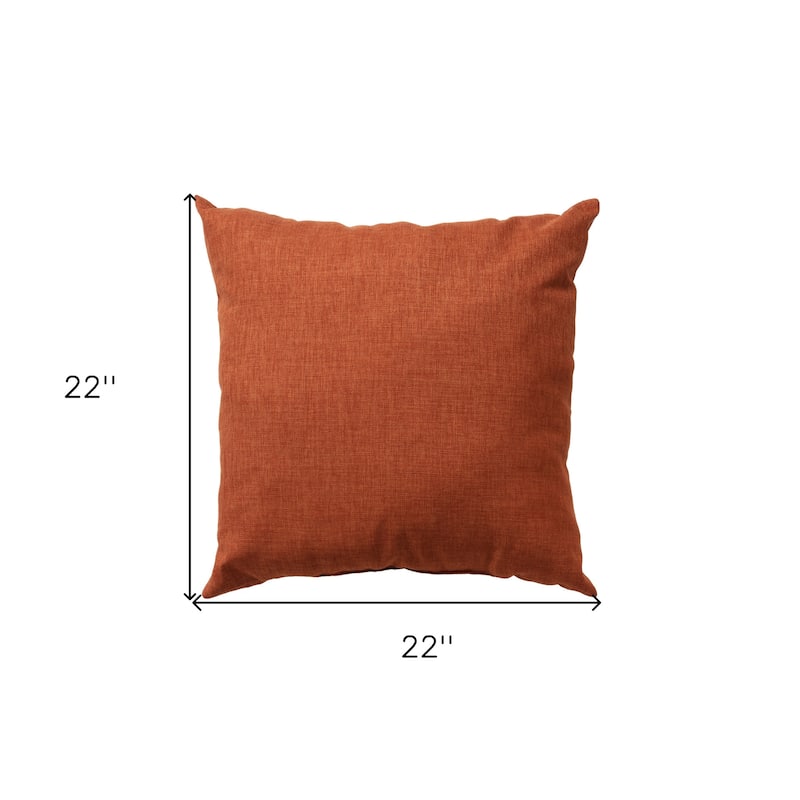 HomeRoots 22" Orange Indoor Outdoor Throw Pillow