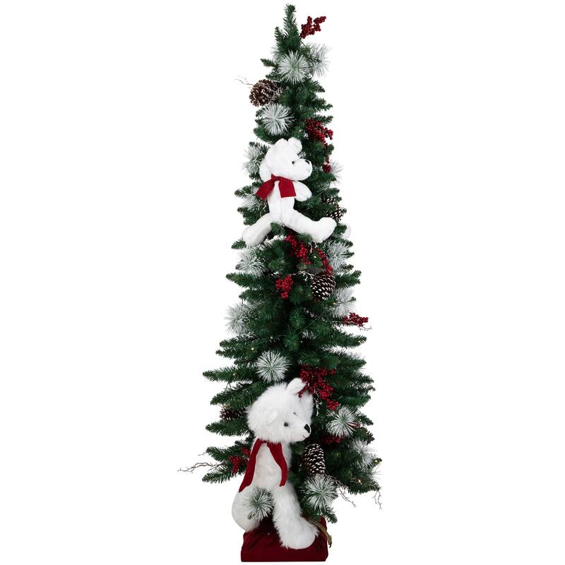 Battery Operated Tree with Polar Bears Christmas Decoration - 67"