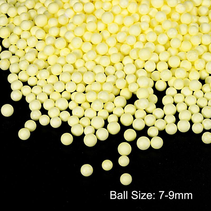 Foam Beads Foam Balls for DIY Craft Decoration, 1 Pack Approx 8000pcs - Yellow - 7-9mm