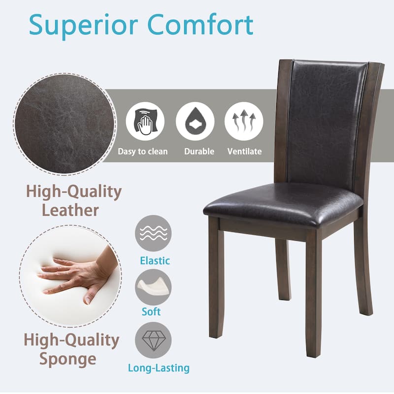 GDFStudio - Milo Modern Upholstered Wooden Dining Chairs, Foam Padded Seat & High Backrest, Set of 4 - 17"W