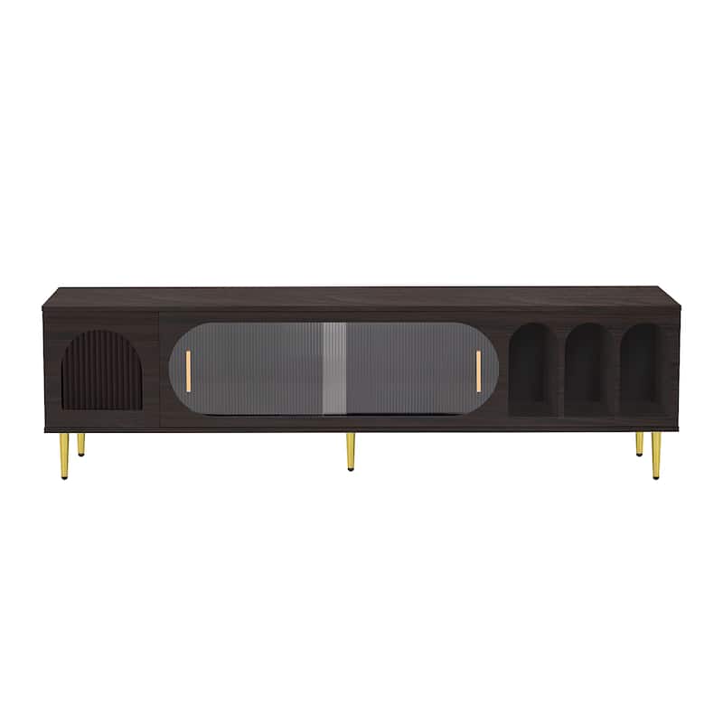 Modern TV Stand with 3 Shelves and 2 Cabinets