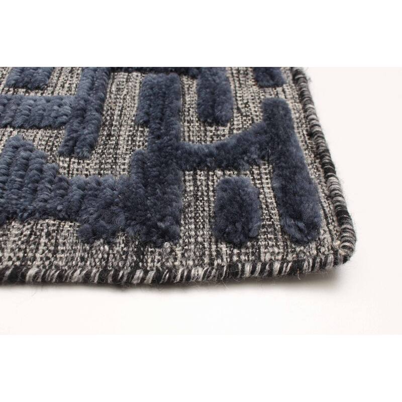 ECARPETGALLERY Hand-knotted Tangier Navy Wool Rug - 2'11 x 5'1