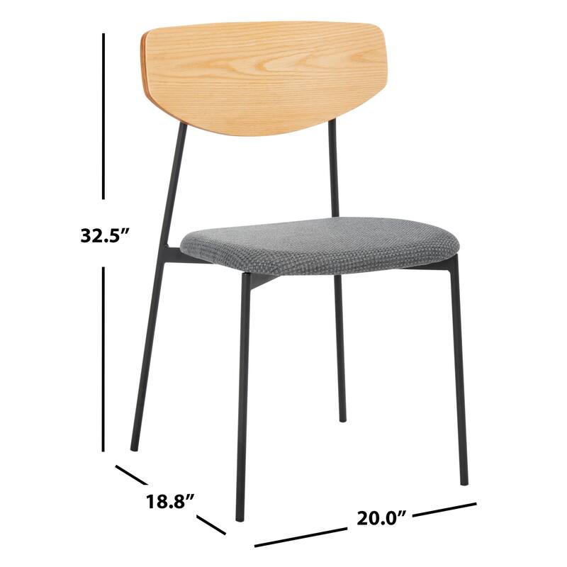 SAFAVIEH Noemie Mid-Century Dining Chair (Set of 2) - 20" W x 18.8" L x 32.5" H - 20Wx19Dx33H