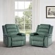 preview thumbnail 94 of 101, Overstuffed Cotton Corduroy Manual Pushback Recliner with Wide Armrest Gray Green Corduroy/2-Piece