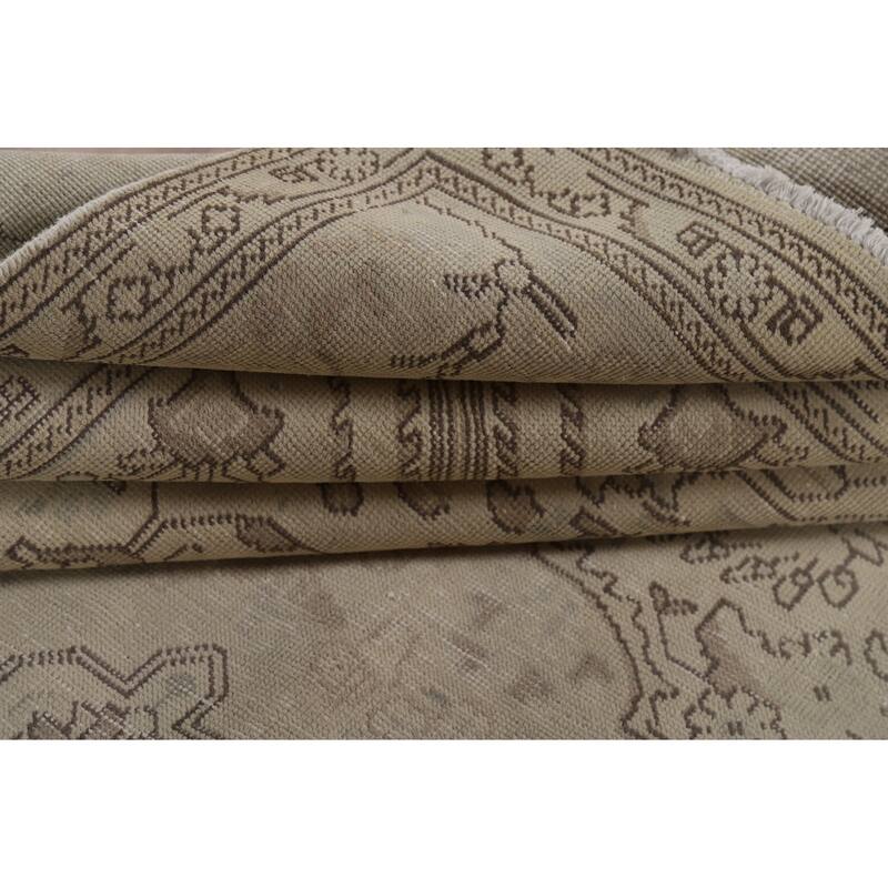 Distressed Tabriz Vintage Persian Rug Hand-Knotted Bedroom Wool Carpet - 7'11" x 11'0"