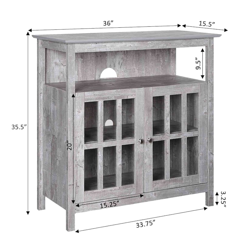 Convenience Concepts Big Sur Highboy 40 inch TV Stand with Storage Cabinets