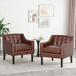 Deanna Upholstered Tufted Accent Chair by Christopher Knight Home (Set of 2)
