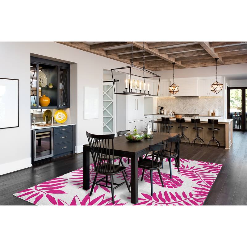 Pineapple Leaves Spring Chenille Rug