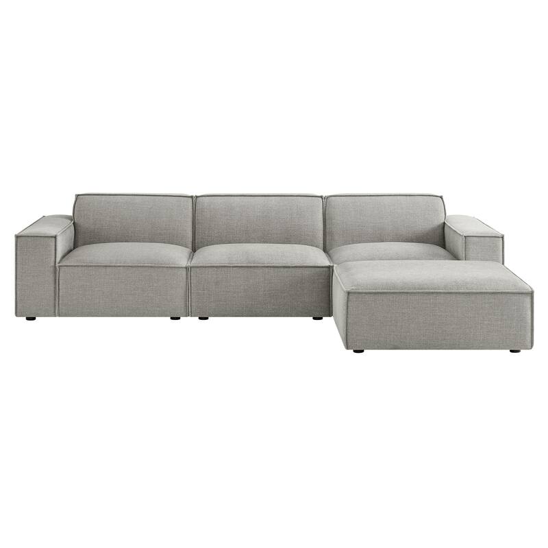 Restore 4-Piece Performance Fabric Upholstered Modular Sofa Set with Ottoman