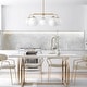 preview thumbnail 12 of 29, 5-Light Modern Linear Sputnik Branch Kitchen Island Light Clear Glass Globe Bubble Chandelier for Dining Room