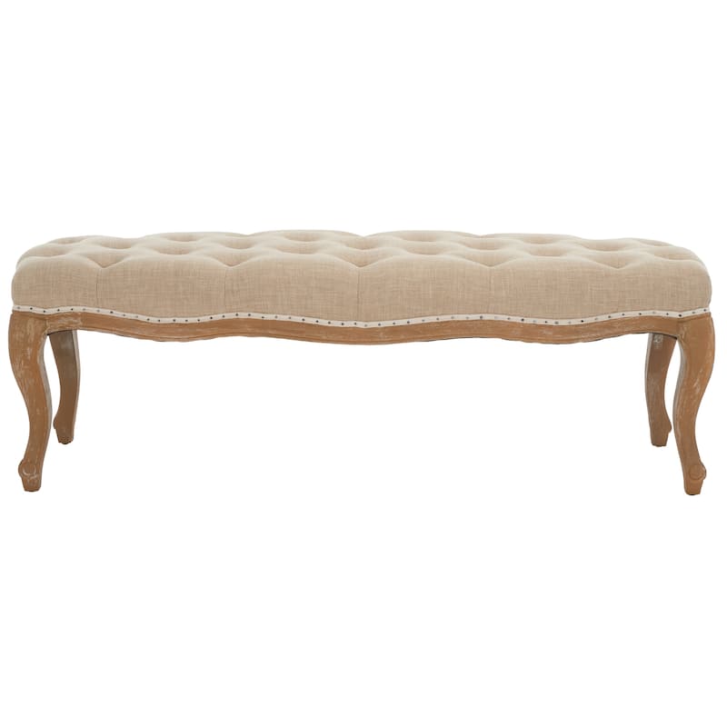 SAFAVIEH Shavon Bench - 52Wx18Dx18H - Wheat/Natural Cream