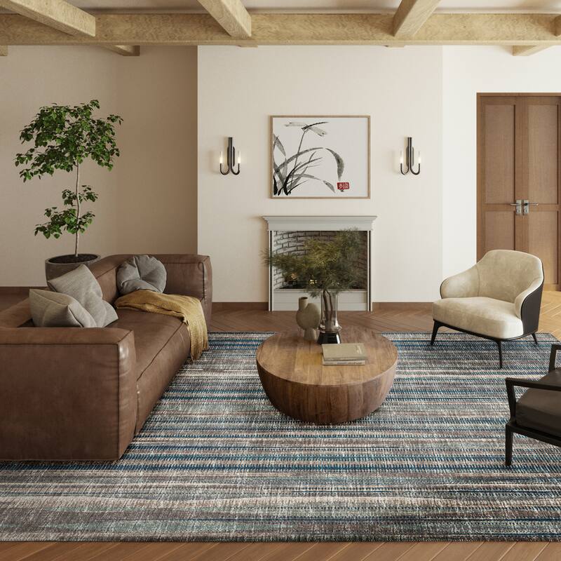 Indoor/Outdoor Waverly Modern Stripes Washable Rug