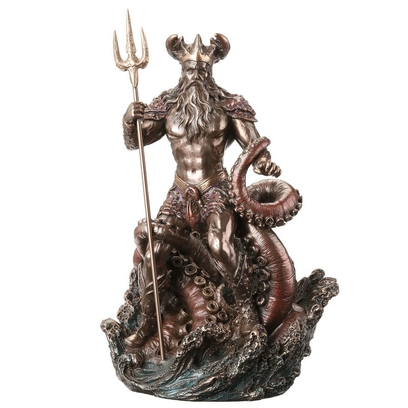8.86 inches Height Cold Cast Bronze Oceanus the Primordial Titan of Water Bronze Finish Figurine