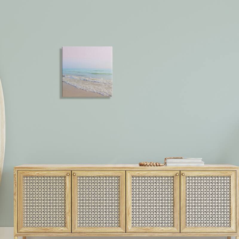 Stupell Aesthetic Beach Pastel Foamy Waves Pink Skies Canvas Wall Art - Multi-Color