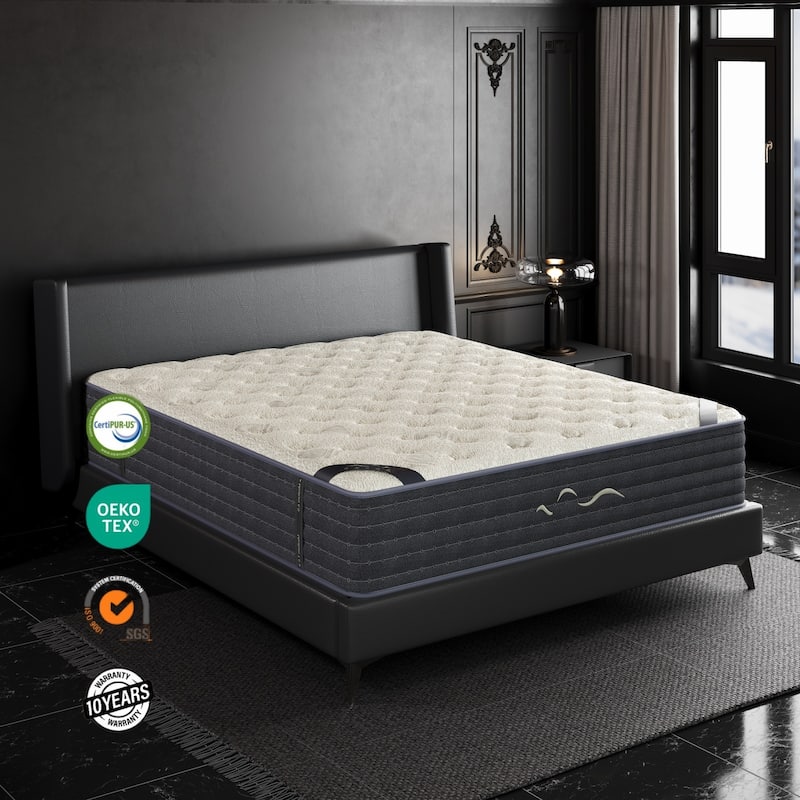 IFLUOUS 14 in. Luxurious Double-Sided Hybrid Mattress – Medium/Firm with CertiPUR-US, SGS and OEKO-TEX