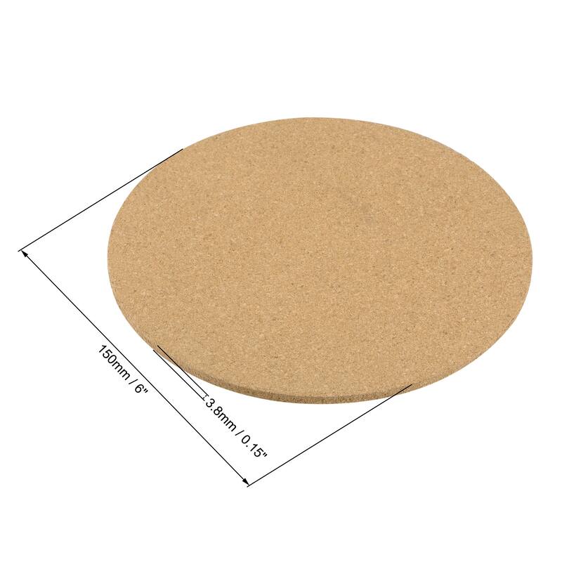 Cork Coasters Wooden Trivet Drinks Mats for Home Bar Kitchen - 150mmx3.8mm