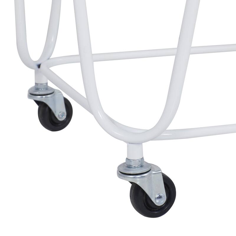 Metal Deep Set Metal Mesh Laundry Basket Storage Cart with Wheels - Gold or White - Roche River Decor