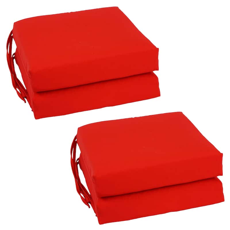 16-inch Square Indoor Twill Chair Cushions (Set of 2 or 4) - 16 x 16 - Set of 4 - Red