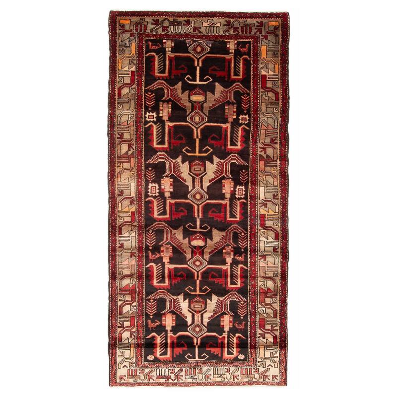 ECARPETGALLERY Hand-knotted Andelz Brown Wool Rug - 4'2 x 9'1 - Dark Brown - 4'2 x 9'1