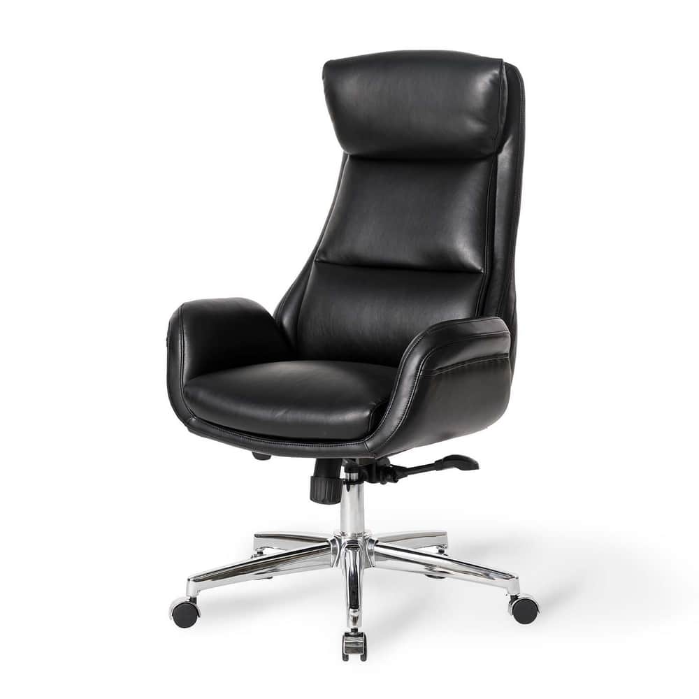 Glitzhome Modern High-Back Leatherette Adjustable 360-Degree Swivel Executive Office Chair