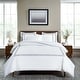 preview thumbnail 12 of 84, Superior 1200 Thread Count Egyptian Cotton Solid or Embroidered Duvet Cover Set White/Charcoal - California King