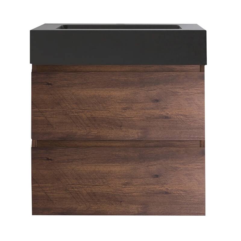 Single Sink Floating Bath Vanity in with Solid Surface Top