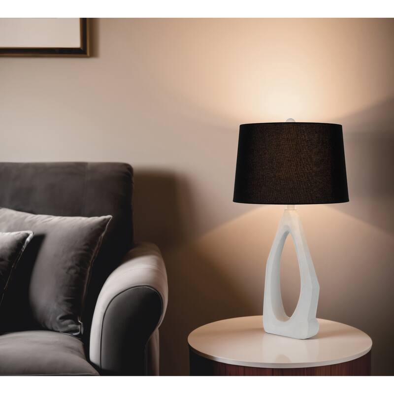 150W 3 way Antelope resin table lamp with black hardback fabric shade - One Size