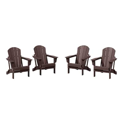Laguna Weather Resistant Outdoor Patio Folding Adirondack Chairs (Set of 4)