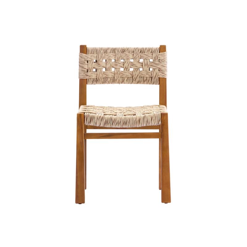 Christopher Knight Home - Norah 7-Piece Outdoor Acacia Wood Dining Set with Woven Wicker Chairs & 70" Rectangular Slat Table