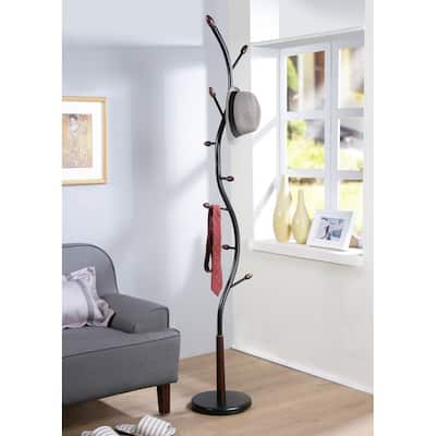 Metal Standing Coat Rack with 9 Hooks