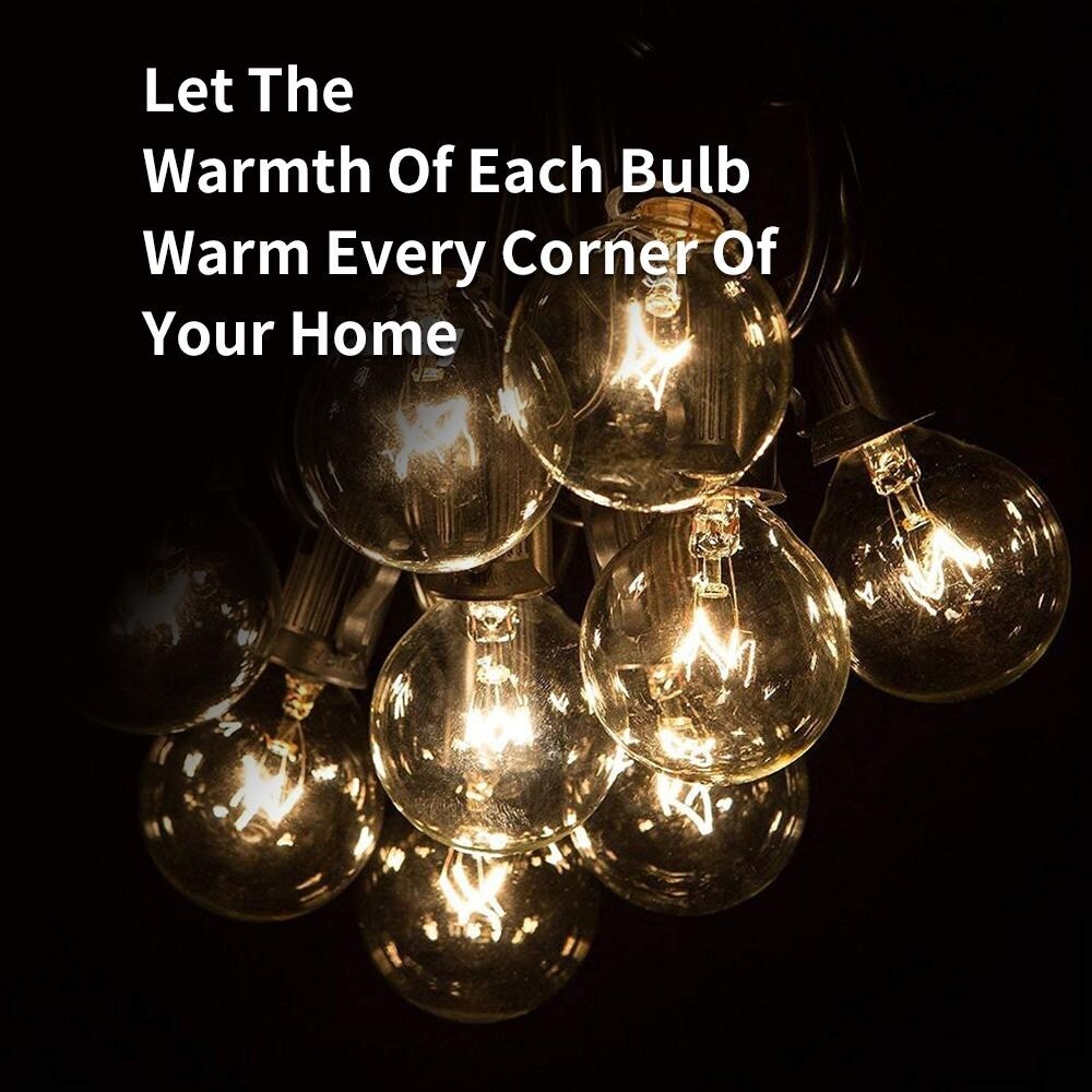 Shop Globe String Patio Lights 34ft With 15 Clear Bulbs For Indoor