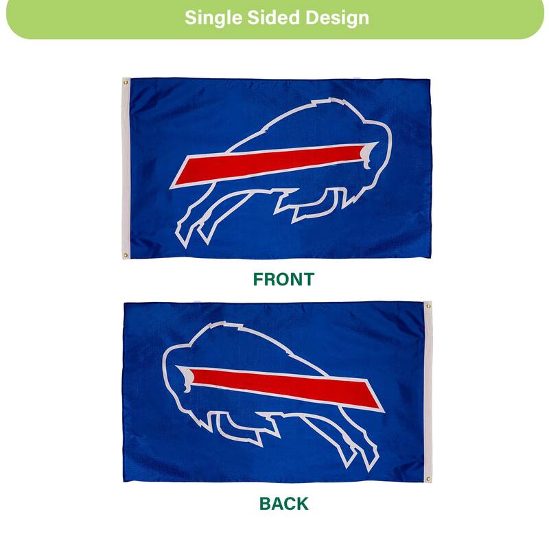 Buffalo Bills Single Sided Flag w/ 2 Grommets, 3'x5'